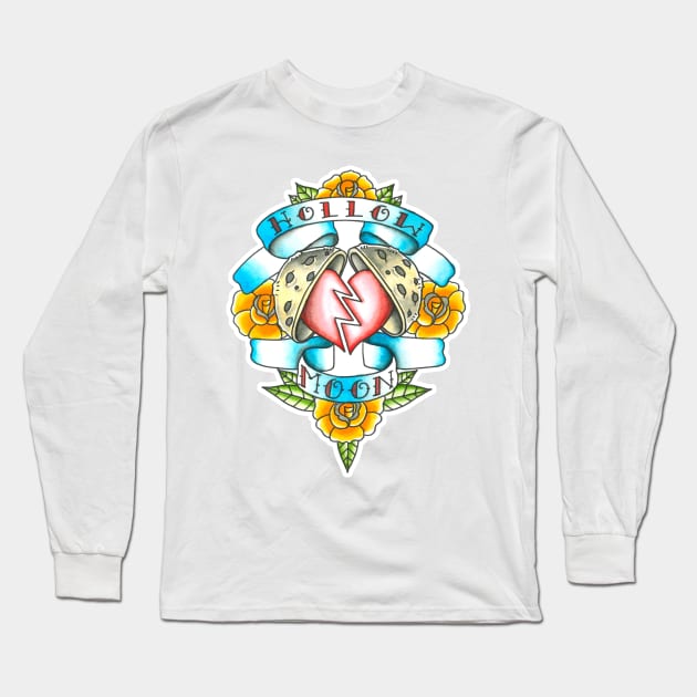 hollow moon tattoo artwork Long Sleeve T-Shirt by FinnIreland